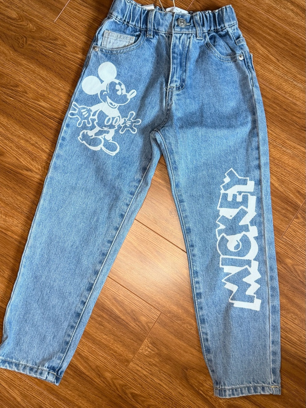 Zara Blue Denim Mickey Jeans